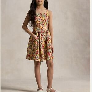 New Polo Ralph Lauren Lemon Floral Cotton Dress sz 14